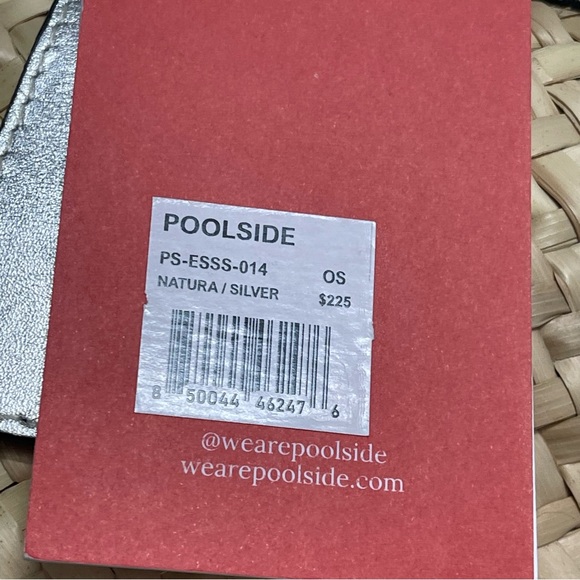 POOLSIDE Essaouira Medium Straw Tote Silver Natural - Picture 8 of 8